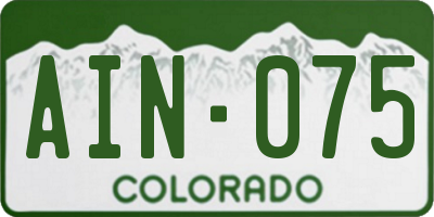 CO license plate AIN075