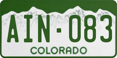 CO license plate AIN083