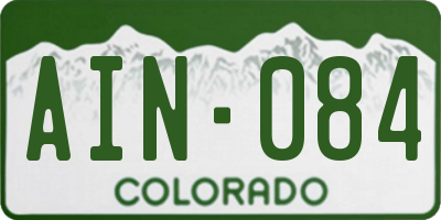 CO license plate AIN084