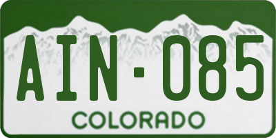 CO license plate AIN085
