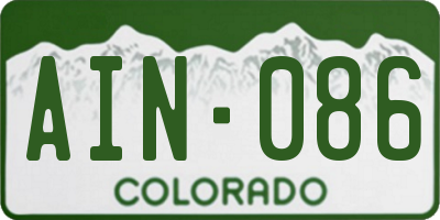 CO license plate AIN086