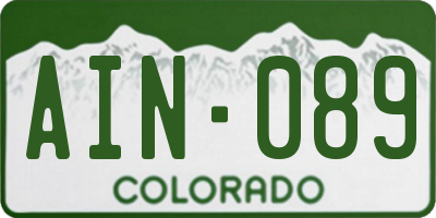 CO license plate AIN089