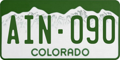 CO license plate AIN090