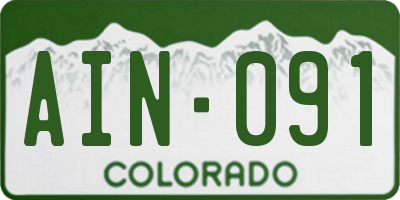 CO license plate AIN091