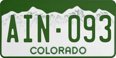 CO license plate AIN093