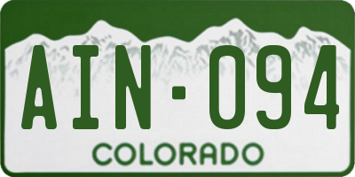 CO license plate AIN094