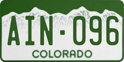 CO license plate AIN096
