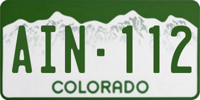 CO license plate AIN112