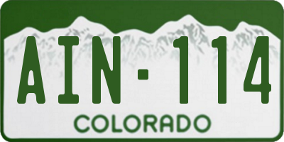 CO license plate AIN114