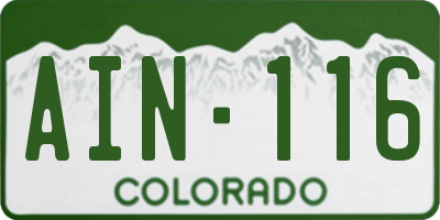 CO license plate AIN116