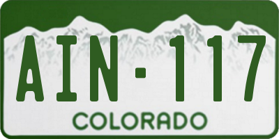 CO license plate AIN117
