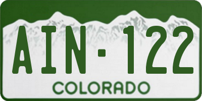 CO license plate AIN122