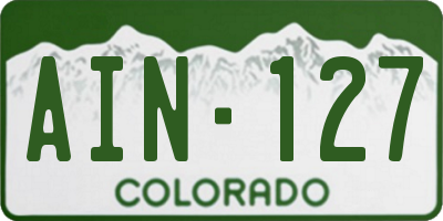 CO license plate AIN127