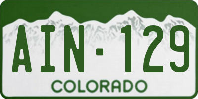 CO license plate AIN129