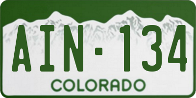 CO license plate AIN134