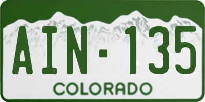 CO license plate AIN135