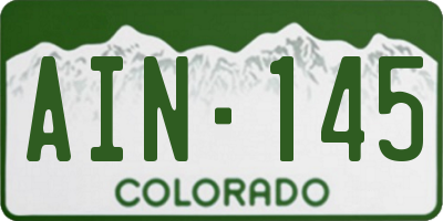 CO license plate AIN145