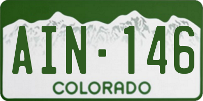 CO license plate AIN146