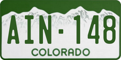 CO license plate AIN148
