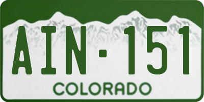 CO license plate AIN151