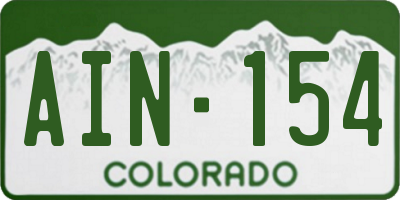CO license plate AIN154