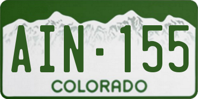 CO license plate AIN155