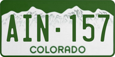 CO license plate AIN157