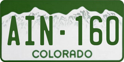 CO license plate AIN160