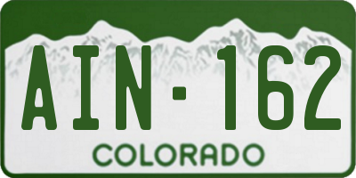 CO license plate AIN162