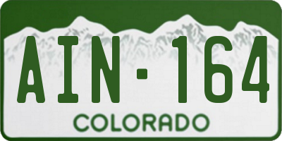 CO license plate AIN164