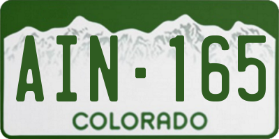 CO license plate AIN165
