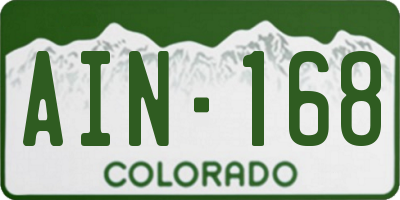 CO license plate AIN168