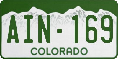 CO license plate AIN169