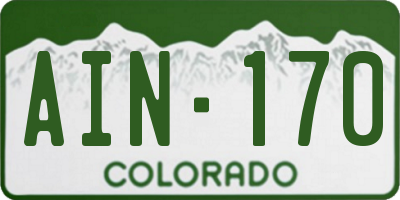 CO license plate AIN170