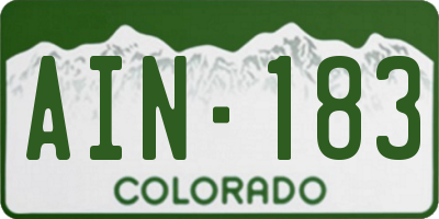 CO license plate AIN183