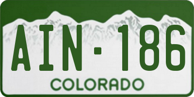 CO license plate AIN186