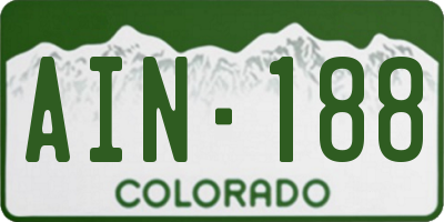 CO license plate AIN188