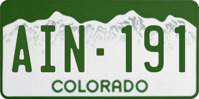 CO license plate AIN191