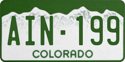 CO license plate AIN199