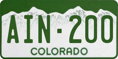 CO license plate AIN200