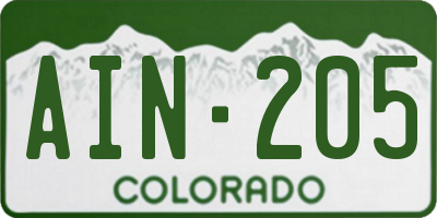 CO license plate AIN205