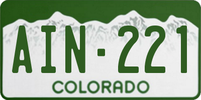 CO license plate AIN221