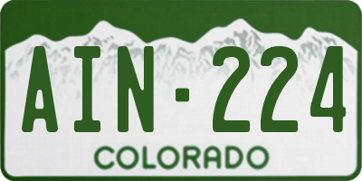 CO license plate AIN224