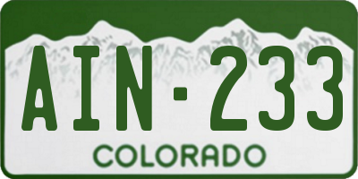 CO license plate AIN233