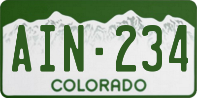 CO license plate AIN234