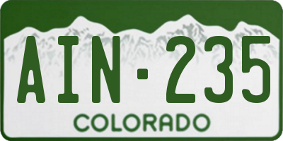 CO license plate AIN235