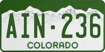 CO license plate AIN236