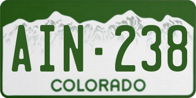 CO license plate AIN238