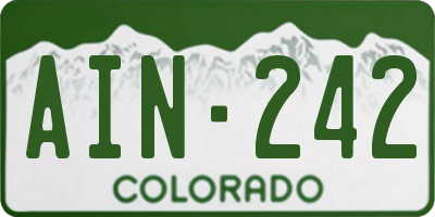 CO license plate AIN242