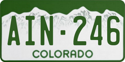 CO license plate AIN246
